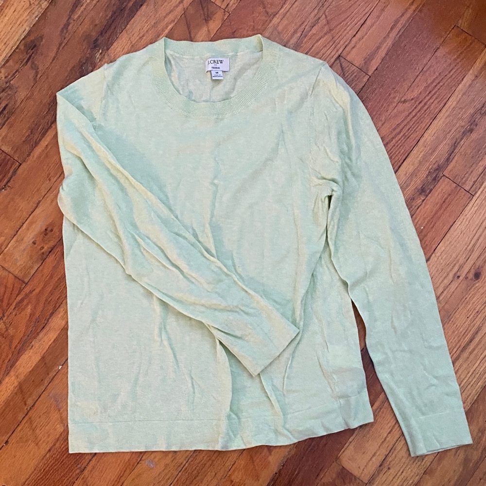 J. Crew Light Green Long Sleeve Teddie